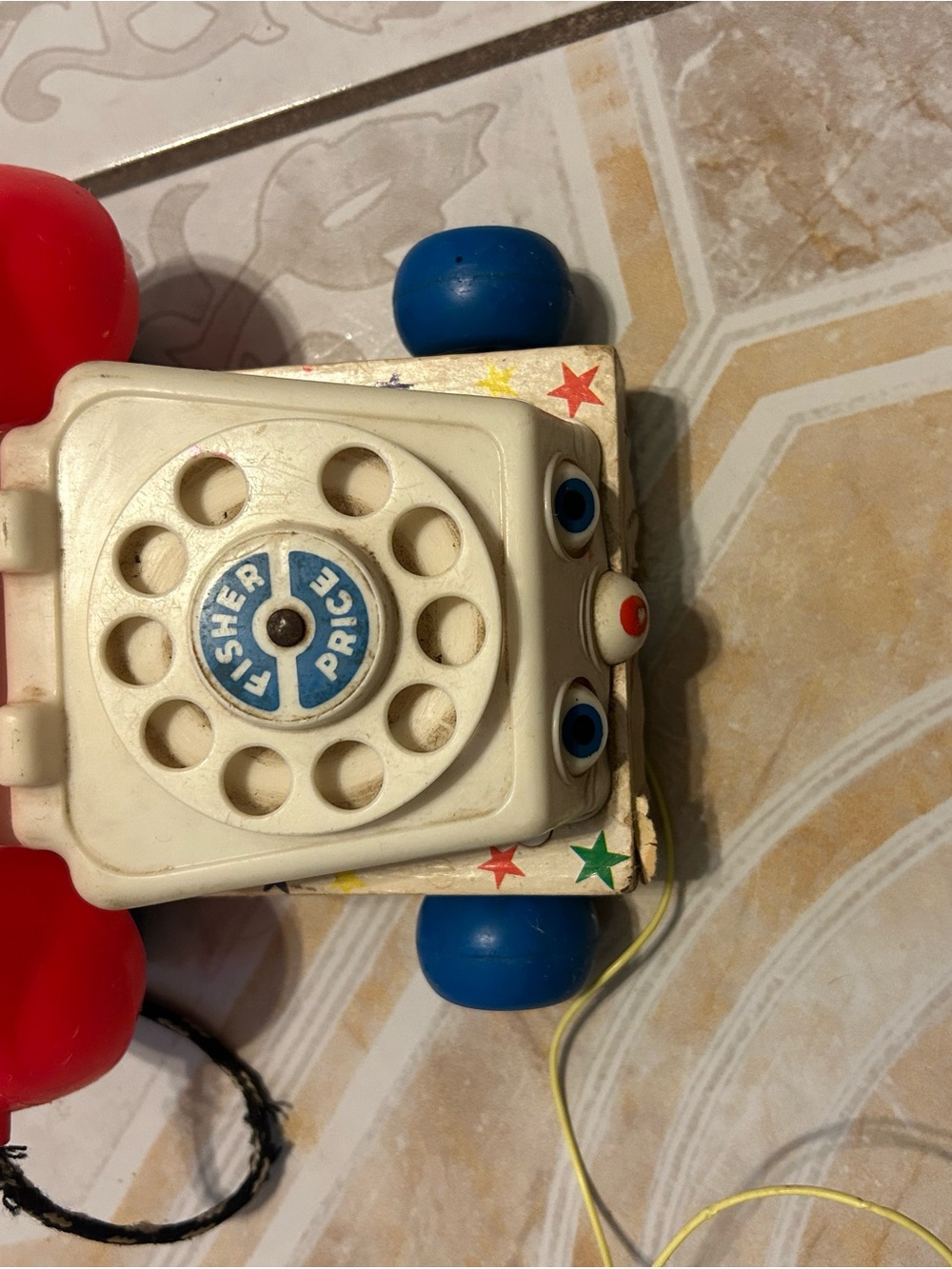 Fisher-Price Pull-Along Phone Toy in White, Blue, Red